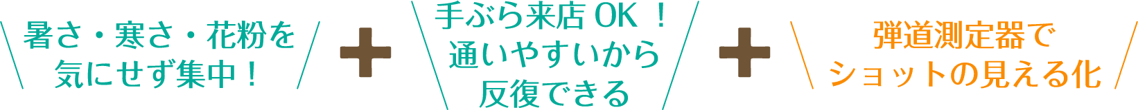 スマートショットの練習環境の特徴