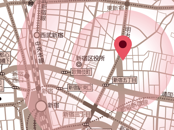 新宿駅付近の地図