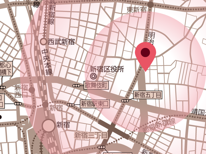 新宿駅付近の地図